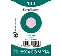 Exacompta Exacompta Fiches Bristol, A8, Ligné, Rose Noir