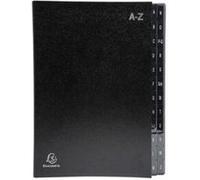 Exacompta - Réf. 57024E - 1 trieur Ordonator - couverture rigide - intérieur en carte recyclée - onglets plastifiés de A à Z - 24 compartiments - dimensions 24 x 34 cm - Noir