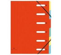 Exacompta - Réf. 5306E - 1 trieur HARMONIKA - avec élastiques et fenêtres découpées - couverture en carte lustrée - dos extensible - 6 compartiments - pour A4 - dim 24,5 x 32cm - couleurs aléatoires