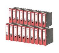 Exacompta Falken - Réf. 80024516003F - 1 Classeur à levier Papier marbré A4 RECYCLING - Gris-dos rouge