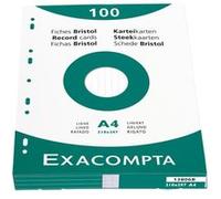 EXACOMPTA Étui de 100 fiches bristol ligné non perforé 210x297mm Blanc