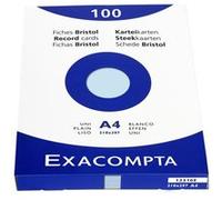 Exacompta Étui de 100 fiches bristol uni non perforé 210 x 297 mm Azur