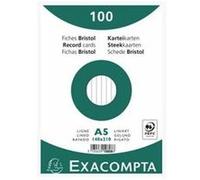 Exacompta - Réf. 12608E - Paquet de 50 fiches bristol quadrillées 5x5 perforées - sous film - compatibles avec imprimante jet d'encre, laser et photocopieur - format 148 x 210 mm - blanc