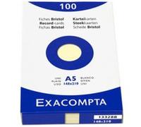 Fiches bristol, A5, quadrillé, jaune