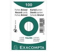 Exacompta Fiches Bristol 100 F. A7 quadrillé blanc s/s film