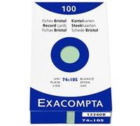 Exacompta Étui de 100 fiches – bristol uni non perforé 74×105 mm – Vert