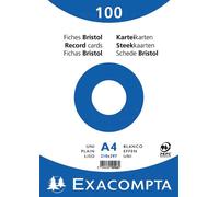 EXACOMPTA Fiches DIN A4 vierges blanches 100 fiches
