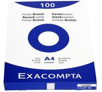 EXACOMPTA Fiches DIN A4 vierges blanches 100 fiches