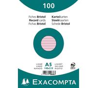 EXACOMPTA Fiches DIN A5 lignées roses 100 fiches