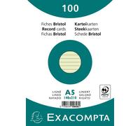 EXACOMPTA Fiches DIN A5 lignées vert 100 fiches