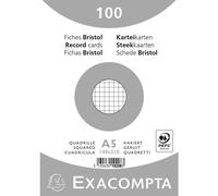 EXACOMPTA Fiches DIN A5 quadrillées blanc 100 fiches