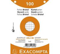 EXACOMPTA Fiches DIN A5 quadrillées couleurs assorties 100 fiches
