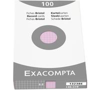 EXACOMPTA Fiches DIN A5 quadrillées rose 100 fiches