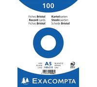 EXACOMPTA Fiches DIN A5 vierges blanches 100 fiches
