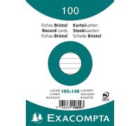 EXACOMPTA Fiches DIN A6 lignées blanc 100 fiches