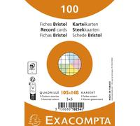 EXACOMPTA Fiches DIN A6 quadrillées couleurs assorties 100 fiches