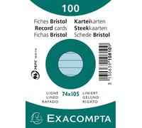 EXACOMPTA Fiches DIN A7 lignées bleu azur 100 fiches