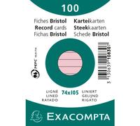 EXACOMPTA Fiches DIN A7 lignées roses 100 fiches
