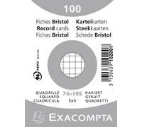 EXACOMPTA Fiches DIN A7 quadrillées blanc 100 fiches