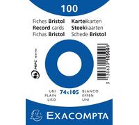 EXACOMPTA Fiches DIN A7 vierges blanches 100 fiches