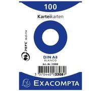 EXACOMPTA Fiches DIN A8 vierges blanches 100 fiches