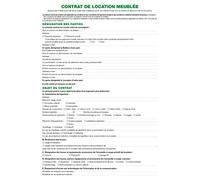 Feuilles "Contrat de Location pour Locaux Meubles" Telles Qu'Utilisees Dans les Dossiers Ref. 49e