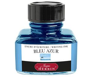EXACOMPTA Herbin 13012T - Un flacon d'encre 30 ml pour stylo-plumes et stylos roller, Bleu azur