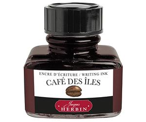 EXACOMPTA Herbin 13046T - Un flacon d'encre 30 ml pour stylo-plumes et stylos roller, Café des îles