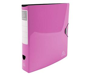 Exacompta IDERAMA 53674E Classeur à levier dos de 7,5 cm en polypro alvéolé 2 anneaux de 7 cm 32 x 30 cm rigide Rose
