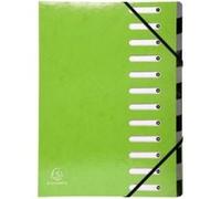 Exacompta Iderama Trieur extensible 12 positions A4 pour 600 feuilles à onglets citron vert Vert