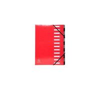 Exacompta Iderama Trieur extensible 12 positions A4 pour 600 feuilles à onglets rouge