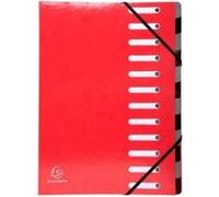 Exacompta Iderama Trieur extensible 12 positions A4 pour 600 feuilles à onglets rouge Rouge G