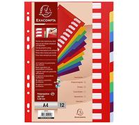 EXACOMPTA Intercalaire polypropylène 30/100eme A4 12 positions