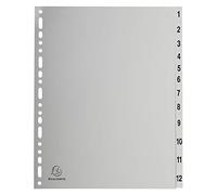 EXACOMPTA Intercalaires 1-12 A4+ PP gris ongl.imp.