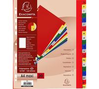 Exacompta Intercalaires alphabétiques maxi A4+ en polypropylène, 20 divisions - Assortis