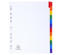 EXACOMPTA Intercalaires carte blanche 160g - 12 positions - A4+ - Blanc