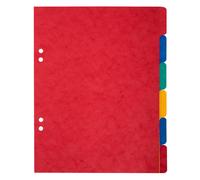 EXACOMPTA Intercalaires carte lustrée 225g 6 positions - format écolier 17x22cm - Couleurs assorties