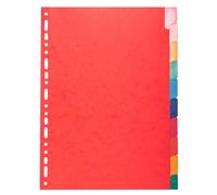 Exacompta - Réf. 2210E - Intercalaires en carte lustrée 225g/m2 FSC® avec 10 onglets neutres en couleurs - renforcés et plastifiés - Bande de perforation renforcée - Format à classer A4