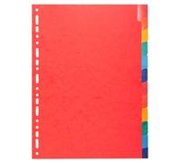 Exacompta - Réf. 2212E - Intercalaires en carte lustrée 225g/m2 FSC® avec 12 onglets neutres en couleurs - renforcés et plastifiés - Bande de perforation renforcée - Format à classer A4