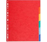 Exacompta Intercalaires Réf. 2106E – carte recyclée 220 g/m² coloris vifs, 6 onglets neutres, A4 maxi