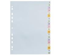 Exacompta - Réf. 2621E - 1 Intercalaire en carte pastel 170g/m2 Forever avec 20 touches imprimées alphabétiques de A à Z - format à classer A4 - dim 22,5x29,7 cm - couleurs assorties pastels