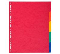 Exacompta - Réf. 2405E - Intercalaires en véritable carte lustrée souple 225g/m2 FSC® avec 5 onglets neutres - Format à classer A4 maxi - Dimensions 24,5 x 29,7 cm - couleurs assorties