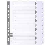 EXACOMPTA Intercalaires imprimés à touches plastifiées - 10 touches 1 à 10 - A4 maxi - Blanc
