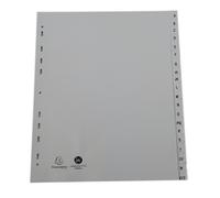 EXACOMPTA Intercalaires imprimés alphabétiques PP recyclé gris - AZ 20 positions - A4 Maxi - Gris