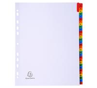 Exacompta - Réf. 4131E - Intercalaires en carte blanche 160g/m2 FSC® avec 31 onglets imprimés numériques de 1 à 31 en couleur - Page d'indexation imprimable - Format à classer A4 maxi