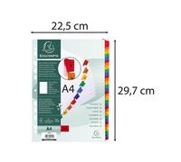 Exacompta - Réf. 1131E - Intercalaires en carte blanche 160g/m2 FSC® avec 31 onglets imprimés numériques de 1 à 31 couleur - Page d'indexation imprimable - Format à classer A4 -Dimensions 22,5x29,7 cm