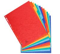 Exacompta Intercalaires neutres maxi A4+ en carte lustrée 400G - 12 divisions - Assortis