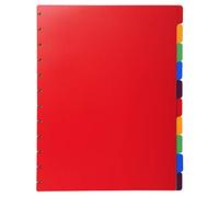 Exacompta Intercalaires en polypropylène 10 positions pour porte-vues à anneaux - couleurs assorties