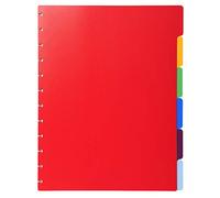 Exacompta Intercalaires polypropylènes 6 positions pour porte-vues à anneaux – couleurs assorties