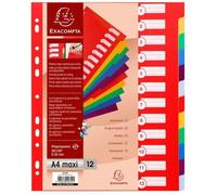 EXACOMPTA Intercalaires Polypropylène A4 Maxi 30x100e 12 positions
